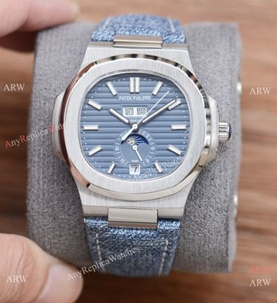 New! Replica Patek Philippe Nautilus Annual Calendar Watches Sky Bue Dial